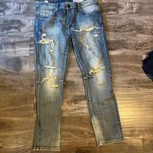 Distressed Blue Jeans for Men